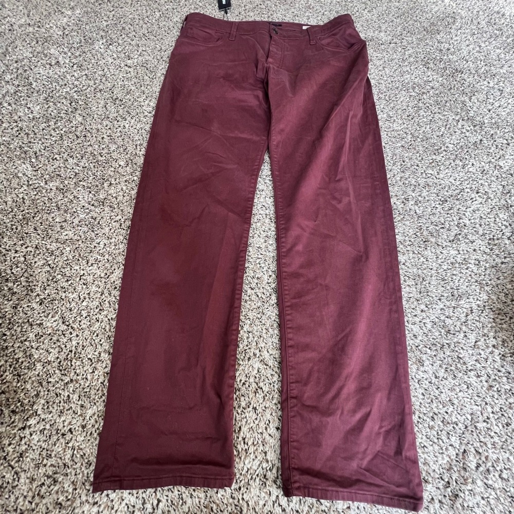 Mavi Jeans Zach Straight Leg Burgundy Red Cotton Blend Men Size 40/34